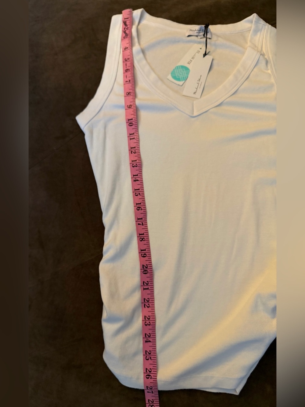 Michael Stars White V-Neck Ribbed Tank - Picture 8 of 9